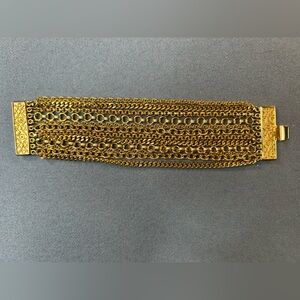 Ben-Amun  Multi-Row Gold tone Chain Statement Bracelet